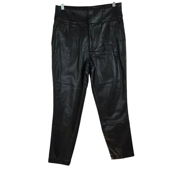 Kut From The Kloth Women's Faux Leather Black Straight Cut Pants Size 6 - Picture 1 of 13